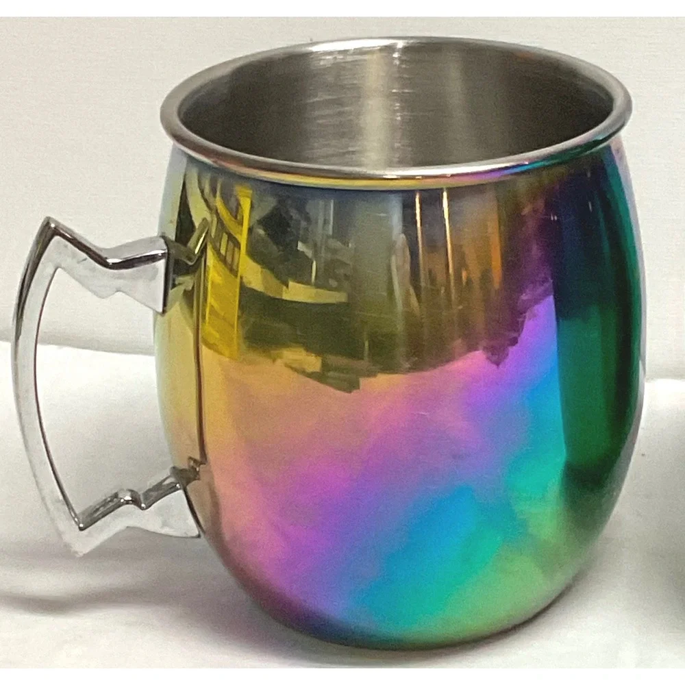 Cambridge titanium set 2 20 ounce Moscow mule mugs rainbow metal 9283MCW
